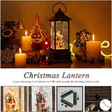 Christmas Lantern with 8 Pieces of Music Sparkling Santa Claus Crystal Keep Circling for Garden Decoration