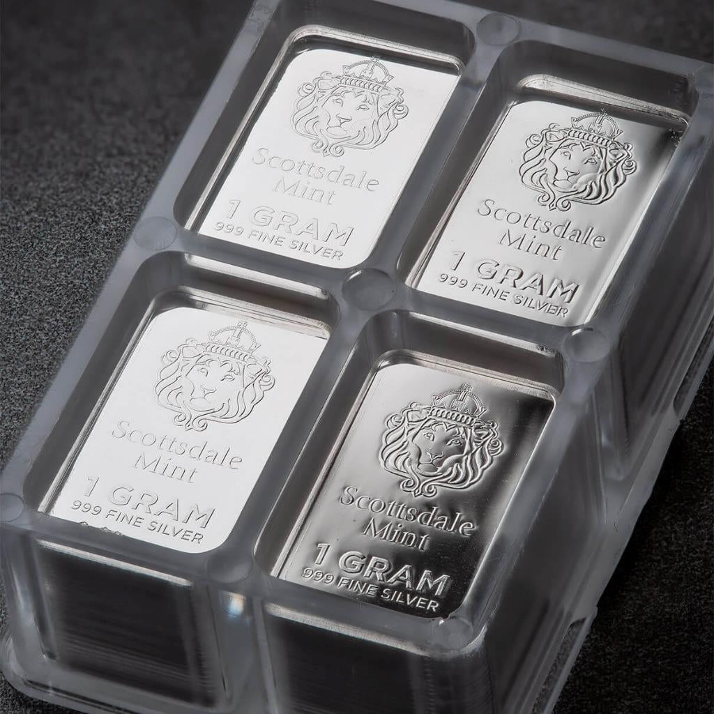 100 X 1 Gram Silver Bars - Prepper Silver .999 Silver Bullion Bars #A614