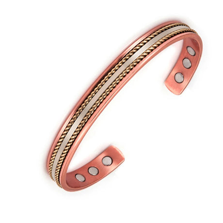 Woven Copper Magnetic Cuff – Bracelet, Ring or Set – view 7