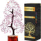7 Chakra Money Tree Healing Feng Shui Statues & Figurines Reiki Crystal Balancing Buddha Home Décor (Rose Quartz Silver)