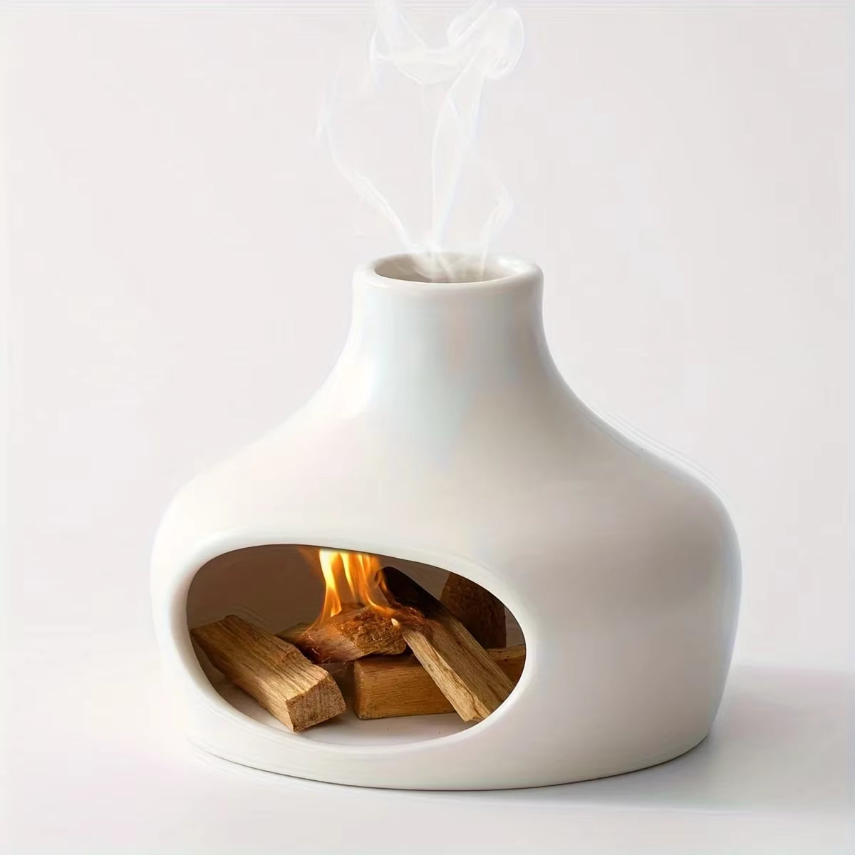 Ceramic Palo Santo & Sage Burner with Chimney – Black or White – view 4