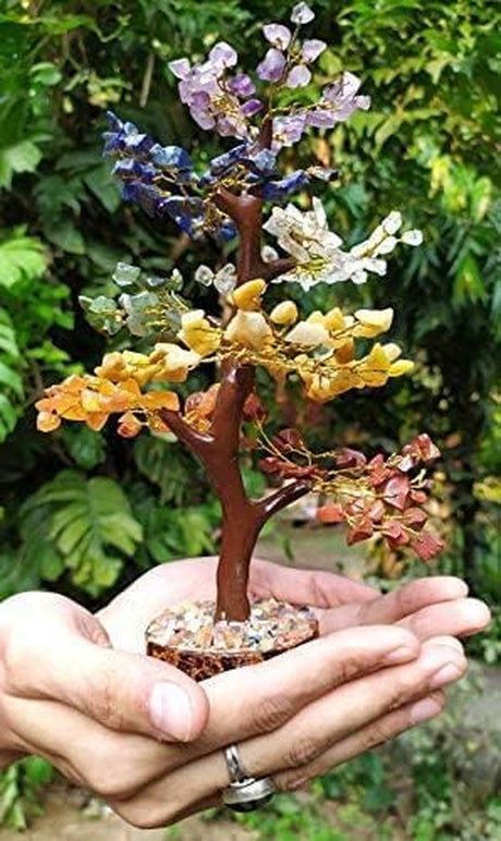 ® 7 Chakra Crystal Tree of Life, Healing Crystals Tree 10-12 Inch, Birthday Gift for Women, Feng Shui, Money Trees, Positive Energy, Good Luck, Home Office Decor, Spiritual Gifts for Women