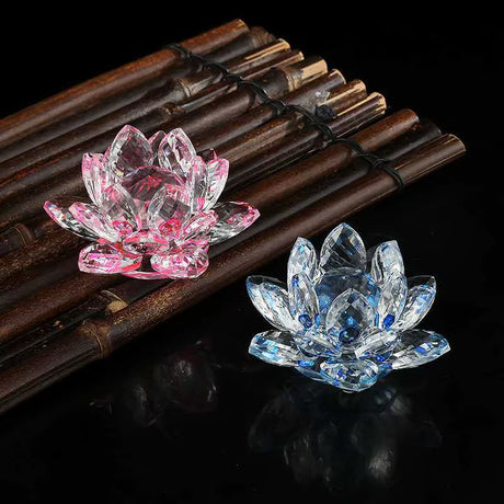 6.2Cm Quartz Crystals Lotus Flower Crafts Glass Fengshui Ornaments Healing Crystals Home Party Wiccan Decor Yoga Gifts Souvenir