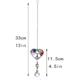 1Pc Suncatcher Ornament Hanging Glass Suncatcher on Window, Crystal Heart Rainbow Tree Hanging, Garden, Outdoor Decoration