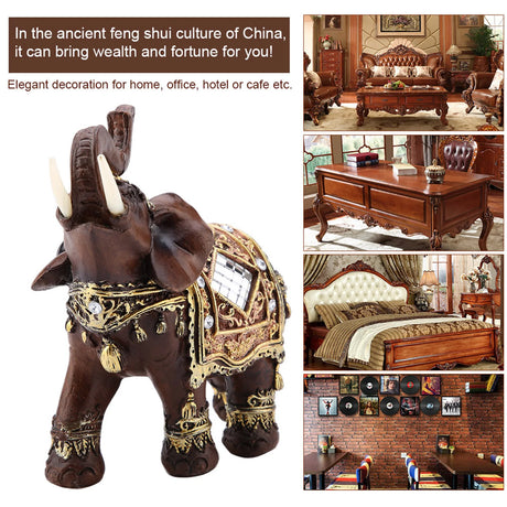 Feng Shui Wood-Grain Elephant Statue – Lucky Wealth Figurine – view 6