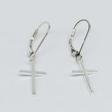 Sterling Silver Cross Earrings: 925 Silver Leverback