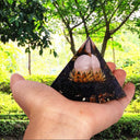 Tree of Life Orgonite Pyramide Amethyst Obsidian Stone Pyramid Crystal Healing Reiki Energy Orgone Collection