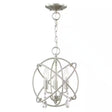 Cahill 12.625 In. 3-Light Brushed Nickel Convertible Mini Chandelier/Semi Flush with Crystals