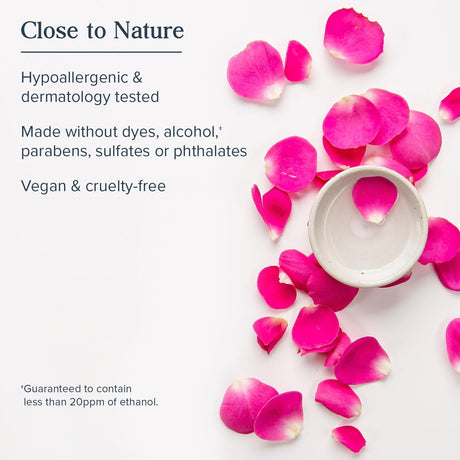 Rosewater Facial Toner with Hyaluronic Acid, Dry to Combination Skin Care, Hydrating Toner Refines Pores & Minimizes the Appearance of Fine Lines & Wrinkles, Alcohol Freeǂ, Vegan, 8Oz