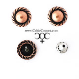 Copper Rope-Edge Stud Earrings – Set of 2 Pairs – view 5