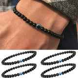 Evil Eye & Obsidian Bead Bracelet – Set of 2, 6 mm – view 2