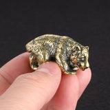 Antique Copper Bear Figurine – Solid Brass Desk Ornament – view 3