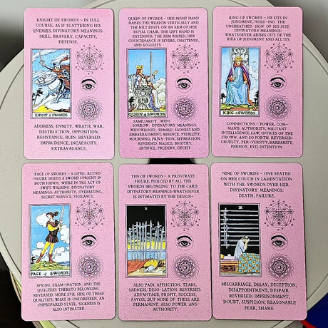 טארוט למידה ורוד — 78 קלפים עם מילות מפתח למתחילים – תמונה 3