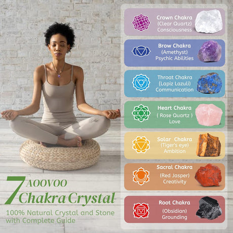 31Pcs Real Crystals and Healing Stones with Crystal Necklace, Crystals for Beginners with Guide, 21 Real Healing Chakra Stones, Rose Quartz