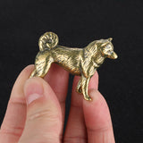 Brass Zodiac Dog Figurine – Antique or Bright Finish – view 5