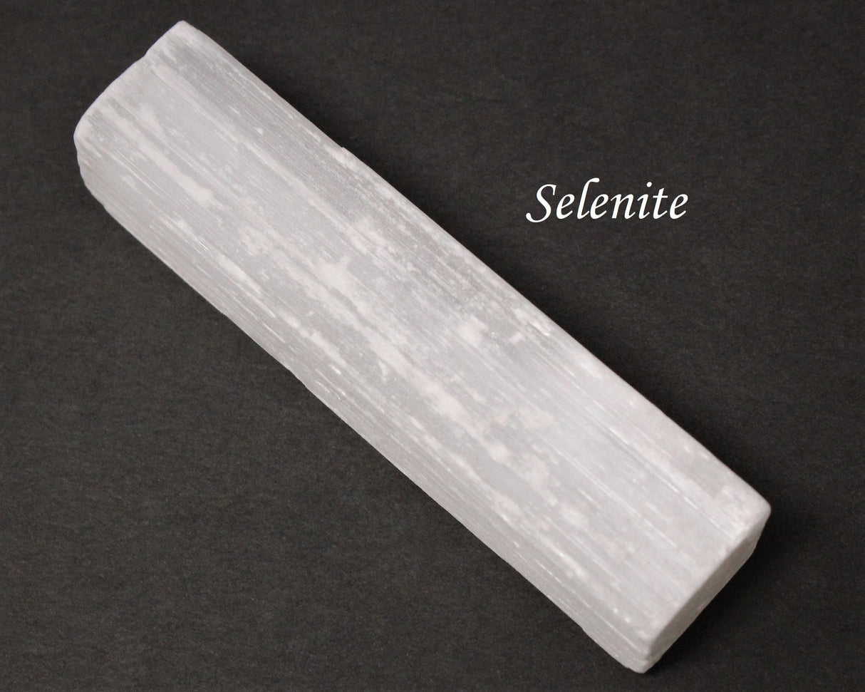 LARGE 7 Chakra Rough Stone Set - Seven Raw Stones, Selenite Stick & Directions (Chakra Gifts)