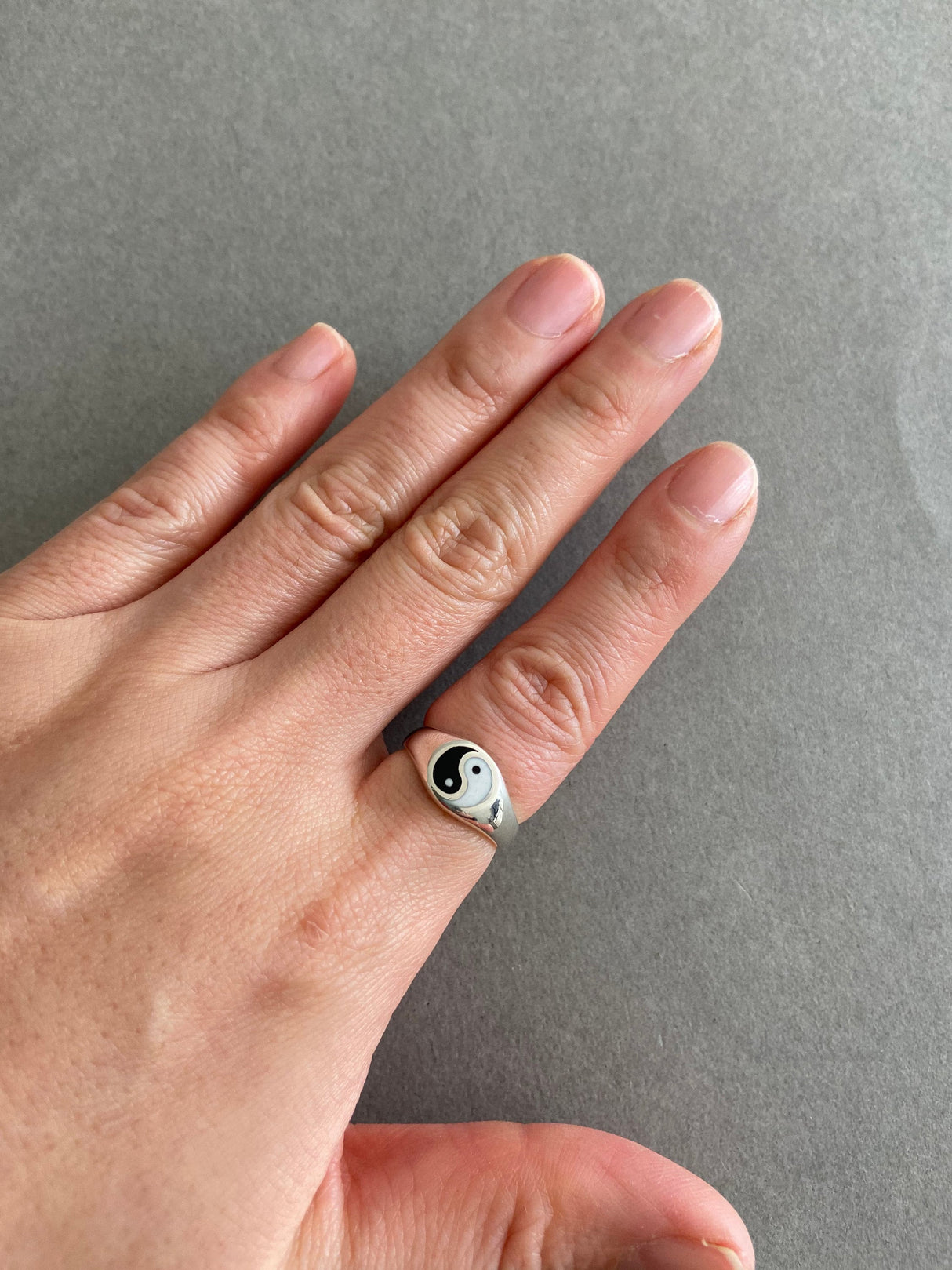 Sterling Silver Yin and Yang Rings - Sterling Silver