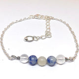Anxiety Relief Crystal Bracelet, Sodalite, Quartz, Moonstone