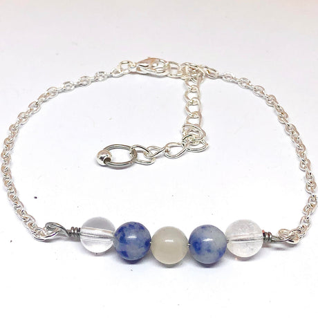 Anxiety Relief Crystal Bracelet, Sodalite, Quartz, Moonstone