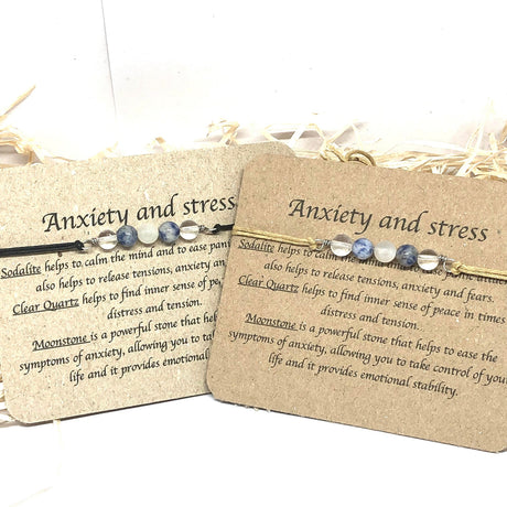 Anxiety Relief Crystal Bracelet, Sodalite, Quartz, Moonstone