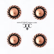 Copper rope-edge stud earrings, two pairs