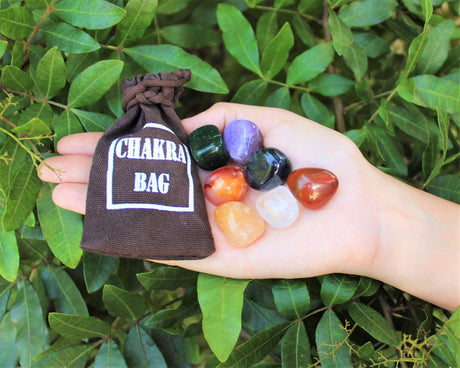 Crystal Healing & Cleansing Box, 15 Pieces - Chakra Tumbled Stones, Rough Crystals, and Cleansing Kit