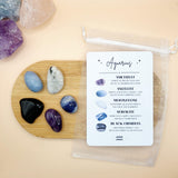 Aquarius Zodiac Crystal Gift Box, Gemstones, Smudge Kit & Keyring