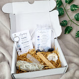 Aquarius Zodiac Crystal Gift Box, Gemstones, Smudge Kit & Keyring