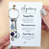 Aquarius Zodiac Crystal Gift Box, Gemstones, Smudge Kit & Keyring