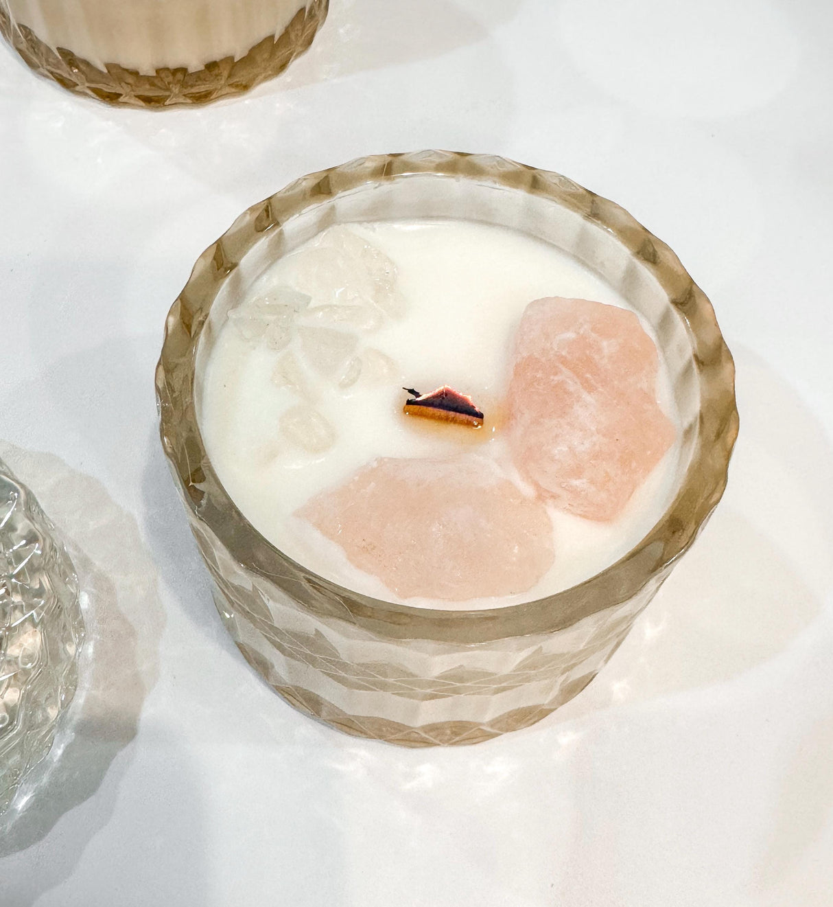 Crystal Intention Candles | Healing Crystal Candles | Manifestation Candles | Aromatherapy Soy Candles | Crystal Infused Candles | Crystals